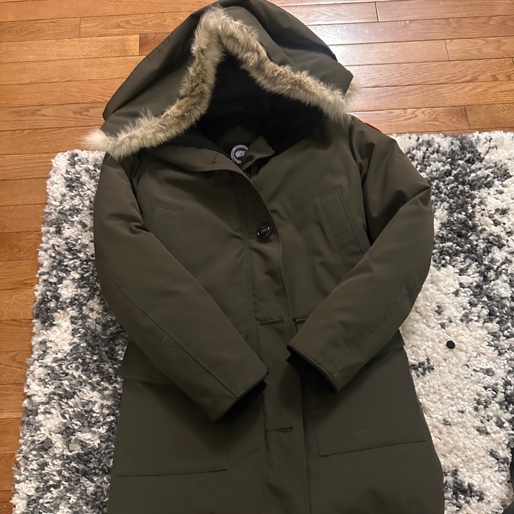 CANADA GOOSE BRONTE PARKA Down Jacket Military Green Khaki Polyester - Picture 2 of 14